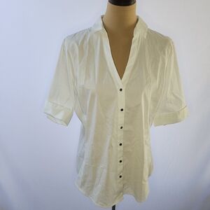 New York & Company White Button Down Shirt
